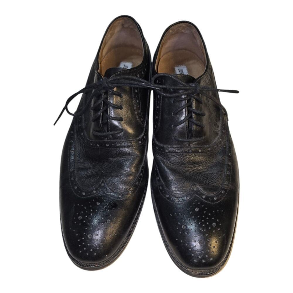Johnston Murphy Wingtip Oxford Dress Shoes Black Leather Brogue Lace Up 9.5 Men